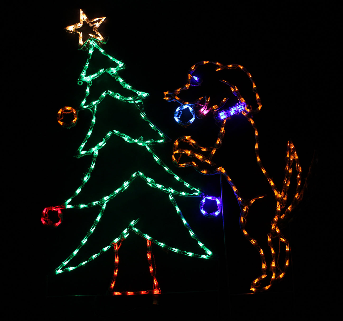 Dog Decorating Christmas Tree Animated