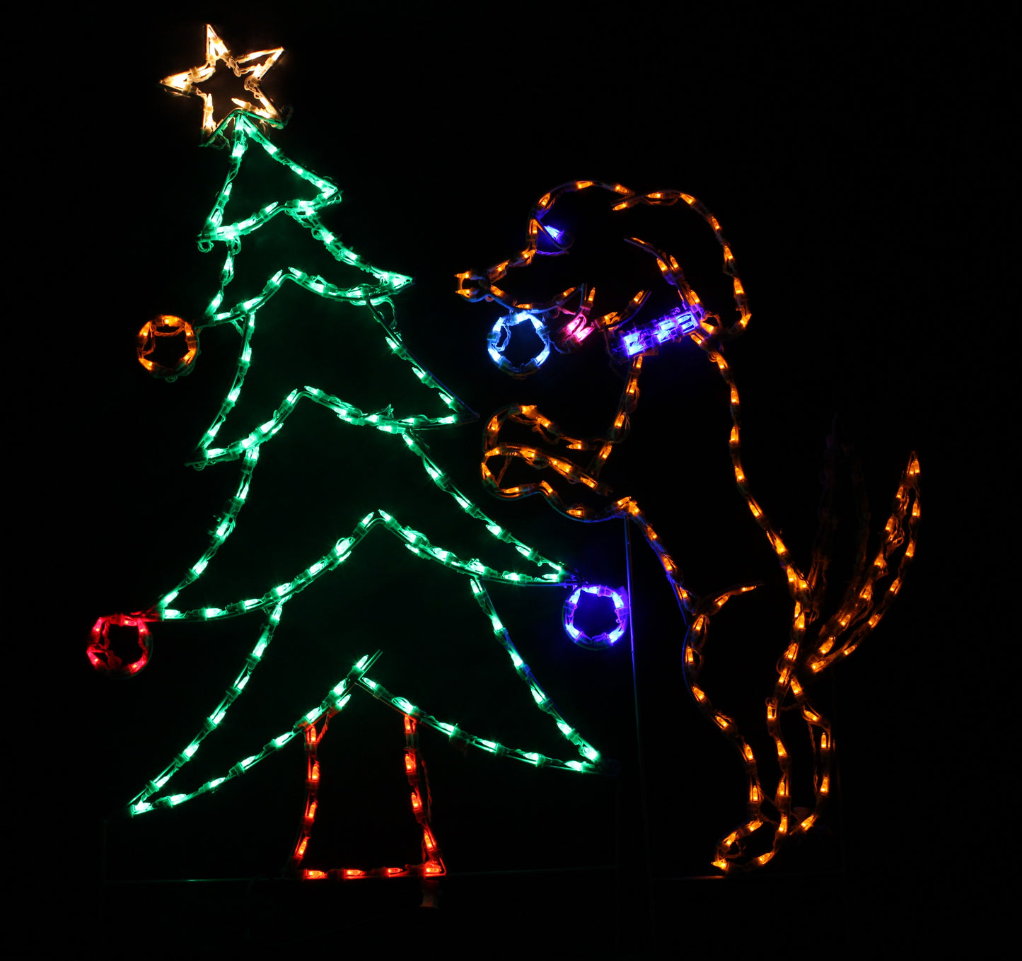 Dog Decorating Christmas Tree Animated