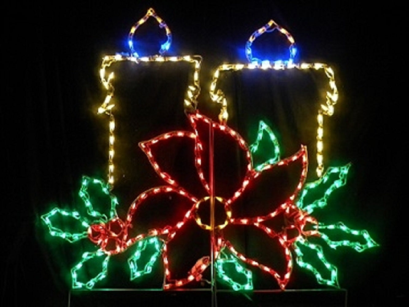 Christmas Candles with Poinsettia