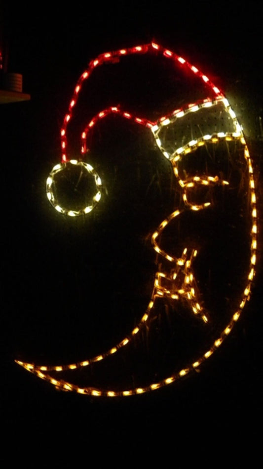 Moon with Santa Hat Hanging