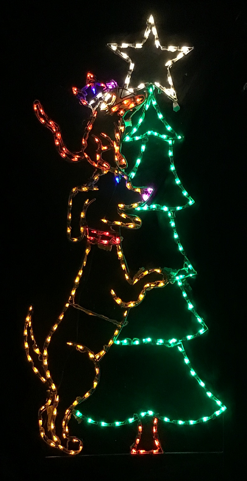 Animated Dog and Cat Decorating Christmas Tree