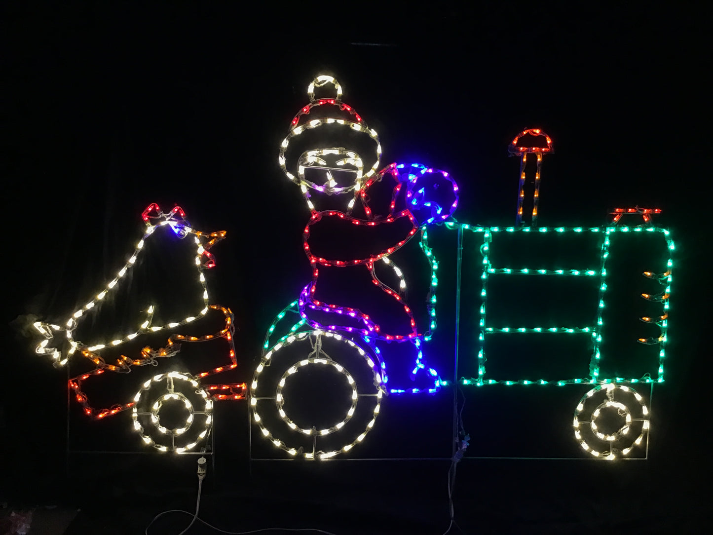 Mrs. Claus on Tractor with Chicken in Cart
