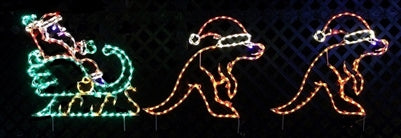 Santa in Sleigh Being Pulled by Kangaroos