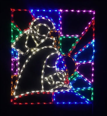 Stained Glass with Nativity Silhouette