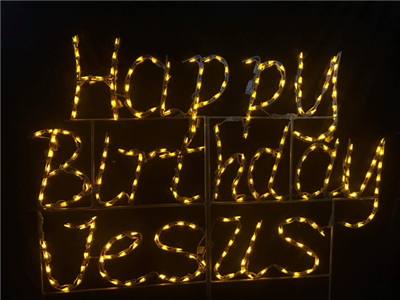 Happy Birthday Jesus Cursive Letter Sign