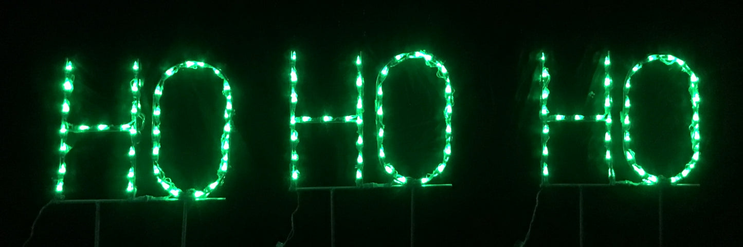 Animated HO HO HO Block Letter Sign