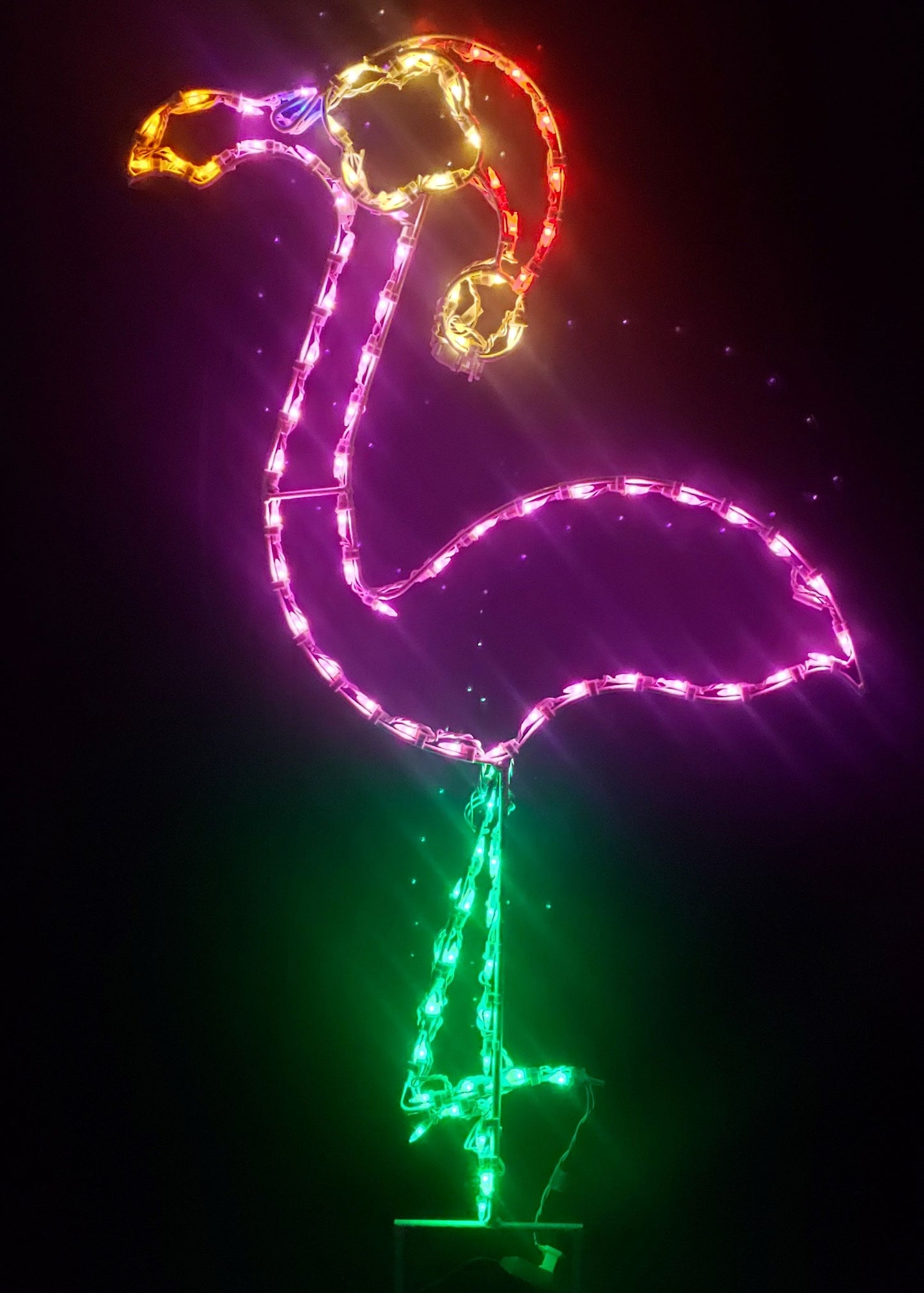Large Flamingo with Santa Hat