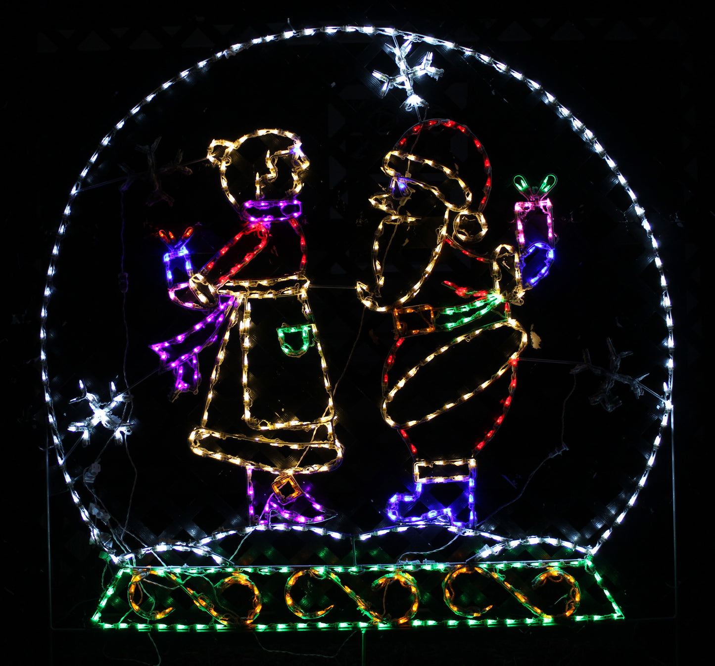 Animated Winter Snow Globe with Santa and Mrs. Claus