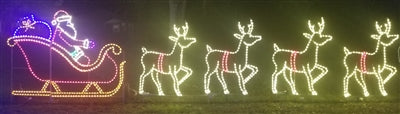 Santa in Sleigh with 4 Deer Commercial