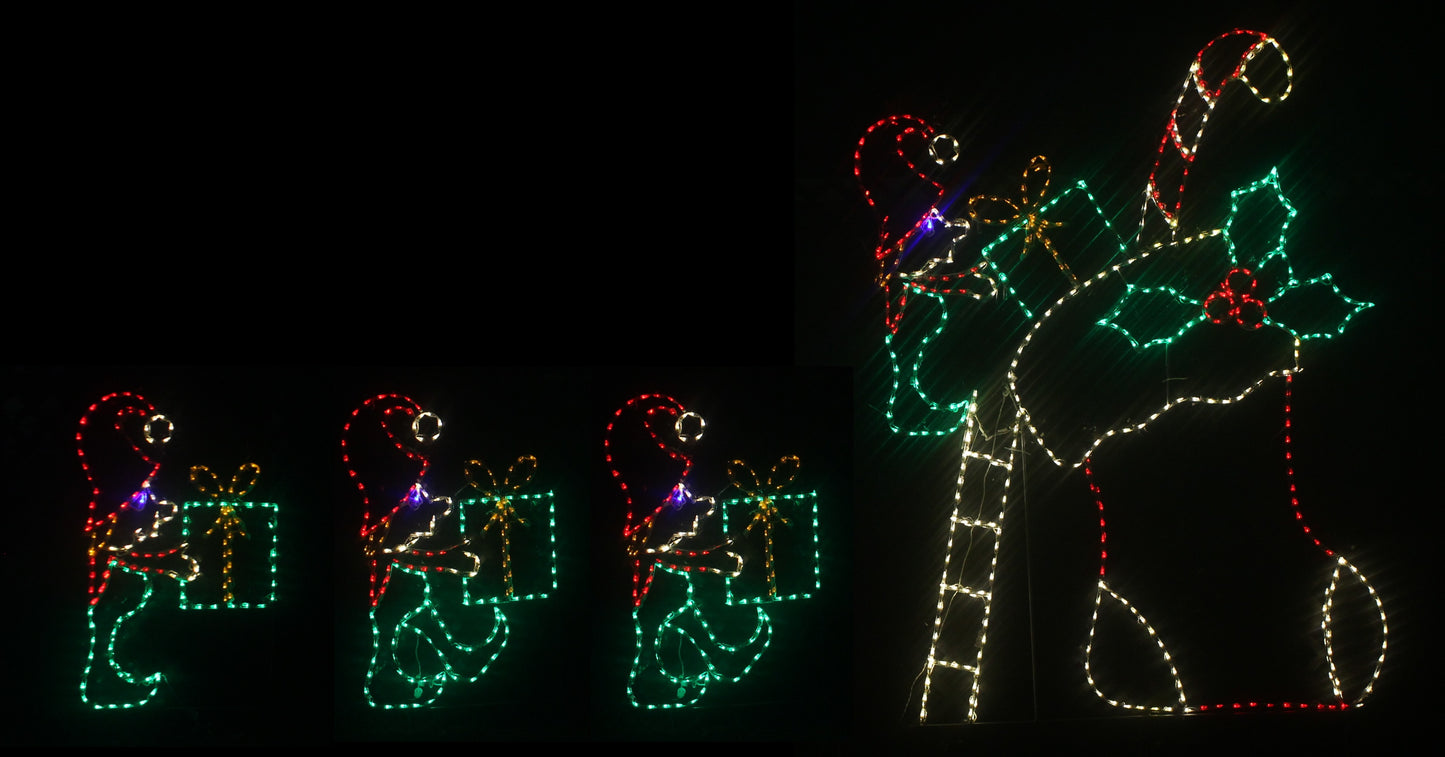 Animated Elves Loading Stocking
