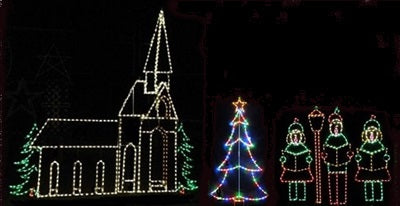 Church with Carolers Scene