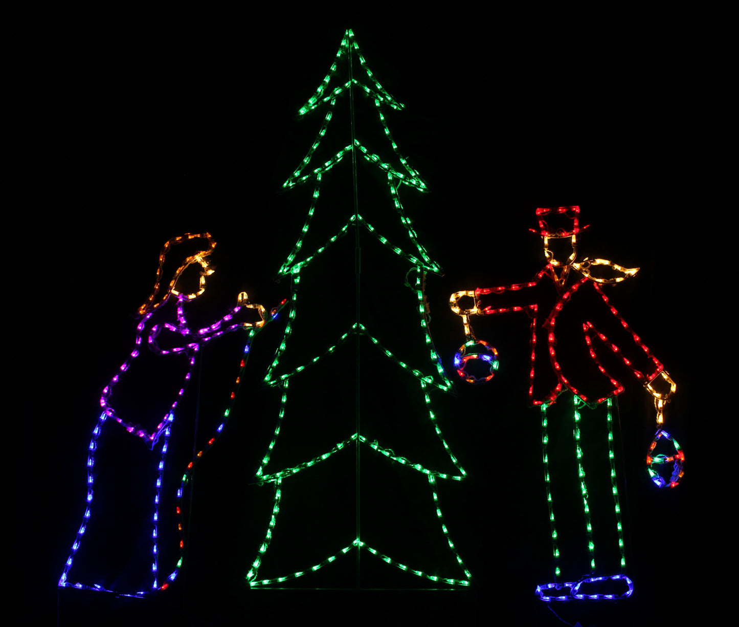 Couple Decorating Christmas Tree