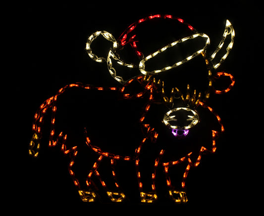 Highland Cow with Santa Hat