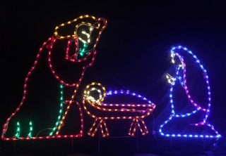 3 Pc Nativity Large Mary Joseph Jesus - Color