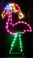 Small Flamingo with Santa Hat